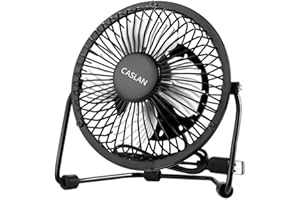 Hualans Ventilatore USB in Acciaio,Ventilatore da Tavolo 4 Pollici Facile da Portare Potente e Silenzioso Compatibile con PC/Notebook Fantastica per la Case,Ufficio-Aggiornato