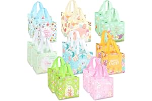 AVISKI 16 sacchetti caccia all'uovo Pasqua felice, coniglietto pasquale, sacchetti uova pulcino con manici, sacchetti Pasqua tessuto non tessuto per confezioni regalo, caccia alle uova, forniture per Pasqua