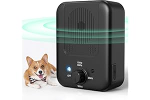 BUBBACARE Antibell für Hunde, 3 Frequenzstufen Sonic Anti Bell, 33Ft Reichweite Antibell Ultraschall Gerät für Hunde, Wiederaufladbare Hundebell-Kontrolle im Innen Außenbereich, Anti-Bell-Mittel Hunde