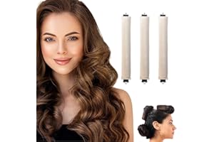 Moguri 3 sztuki wałków do włosów bez wysokich temperatur, z haczykami, beztemperaturowa lokówka do wszystkich rodzajów włosów, lokówki do włosów, bez wysokich temperatur loków na noc, kolor kremowy