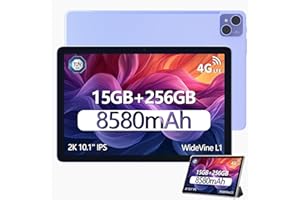 DOOGEE T10 Pro Tablette Tactile avec Stylet 15Go+256Go/1To 8580mAh 10.1 Pouces IPS FHD+ Android 12, T606 Octa Core 13+8MP, OTG/Widevine L1/TÜV SÜD Certification, Violet