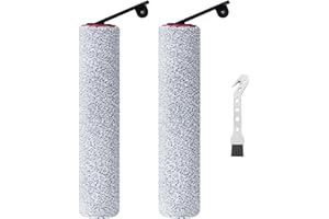 Jegehoyo Rouleau de brosse de rechange pour Dreame H12 Pro / H12 Dual aspirateur sec et humide sans fil, 2 rouleaux de brosse, 1 brosse de nettoyage