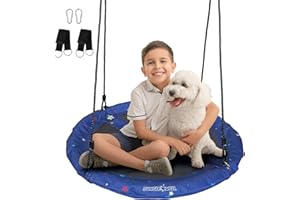 JUNGLE WELL Nest Swing Seat for Kids - 100cm Heavy Duty 900D Oxford Fabric, 160KG Capacity, Adjustable Tree Straps & 2 Carabiners | UKCA & CE Certified for Indoor & Outdoor Use (Starry Night)