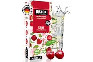 ‎INSTICK JUST ADD WATER INSTICK Sugar-free Instant Drink (Cherry) – 1 Pack for 12 x 1.5–2.5 L – Vegan Drink Powder, Low Calorie and Vitamin C – Instant Powder