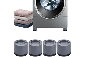 HOAAIGO 4 Stück Waschmaschine Füße Pad Fußpolster, Antivibrationsmatte 6cm Stark, Vibration Dämpfer Gummi, Waschmaschinenunterlage für Waschmaschinen und Trockner (6cm)