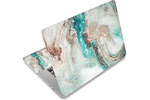 icolor Laptop Skin Aufkleber Folie Cover Vinyl Aufkleber für 13" 13,3" 14" 15" 15,4" 15,6 Zoll Notebook Schutzfolien Laptop Selbstklebend Kunst Dekorative Aufkleber Schutzhülle (Marmorgrün)
