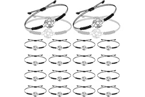 Towviy Bracelet Amitié Tressé Football - 18 Pièces Réglable Pinata Foot pour Fille, Garçon, Femme, Homme, Amis, Amoureux