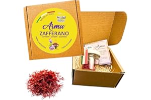 Armu – Zafferano Italiano in Pistilli 0,5g – Prima Categoria Certificata – Raccolto a Mano – Stimmi Puri per Risotto alla Milanese, Tisane e Cucina Gourmet