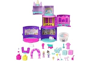 ​Polly Pocket Spin 'n Surprise Birthday, Unicorn Theme, 3 Floors, 25 Accessories (Includes 2 Micro Dolls), Great Gift for Ages 4 Years Old & Up, HHJ11
