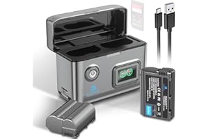 Homesuit EN-EL15c EN-EL15a EN-EL15 Akku 2500mAh & LCD Ladegerät Kit für Nikon ZF Z5 Z6 Z6II Z6III Z7 Z8 D7500 D7000 D7100 D7200 D500 D600 D610 D750 D780 D800 D810 D800E D810A D850 Kameras (2er-Pack)