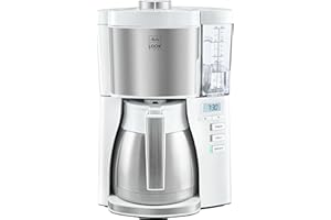 Melitta Look V - Macchina da caffè con filtro e timer Con caraffa termica bianco