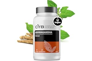 ‎CYB COMPLETE YOUR BODY Ashwagandha hochdosiert mit Magnesiumglycinat, Vitamin B6 und Zink – Stress- und Energieunterstützung – 120 Kapseln - Vegan - Laborgeprüft