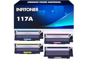 INFITONER 117A Toner Color Laser 179fwg: 4-Pack Kompatibel für HP 117A Toner Set Color Laser MFP 179fwg 178nwg 150nw 179fnw 150a 178nw 178 179 W2070A W2071A W2072A W2073A Schwarz Cyan Gelb Magenta