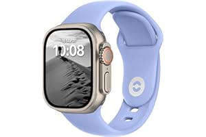 DONEGANI SB Bracelet Sport Compatible avec Apple Watch Band Serie Ultra 9 8 7 6 5 4 3 2 1 SE｜49mm 45mm 44mm 42mm 41mm 40mm 38mm Femme Homme Silicone Couleur Bleu Ciel