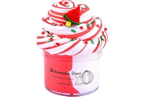 JAMDESDW Red Watermelon Butter Slime for Kids, Funny Two-Toned Cake Butter Slimes, Super Soft Sludge Toy, DIY Slime Party Favors for Girls Boys, Stress Relieve Toy (200ML)