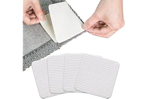 XUIGORT Anti Slip Rug Pads Grippers, White Washable Grippers for Rug, Vacuum Tech Grippers for Mat Carpet Grips, Stop Mat Slipping on Laminate Floor (10 x 10 cm 4 pieces)
