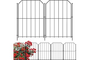 Yeabett Gartenzaun 10 Stück,Dekorativer Metallzaun 31cm(B) × 41cm(H), Hundezaun Outdoor Tier Barriere für Blumenbeet Hof Patio