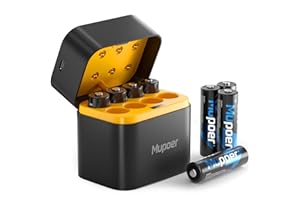 Mupoer Rechargeable Battery AA with Charger +8AA 3000mWh,1.5V Lithium AA Battery for Blink Outdoor Camera,Double A Rechargeable Batteries High Capacity,Lithium ion Batteries with Charging Box