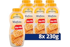 ‎MONDAMIN Mondamin Waffeln Teig-Mix leckerer Waffelteig nur Milch zugeben und schütteln für 5 - 6 Waffeln 8x 230 g