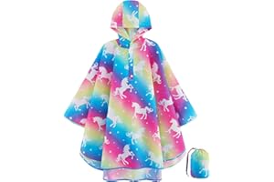 WAWSAM poncho Impermeabile Bambini Giacca Antipioggia Leggera per Ragazzi