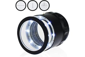 DANOPLUS 10x Ingrandimento 8 LED Luce 4 Bicchiere Scala Grafico Gioiellieri Occhio Ingrandimento 25mm Campo di Visualizza