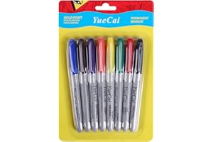 JOFONY Permanent Marker, 8PCS Color Marker Pens Permanent Marker Assorted Colours Markers Black Permanent Marker Fine Tip Pens for Business