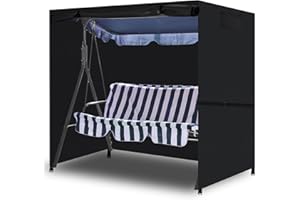 WLDGQGE Hollywoodschaukel Abdeckung 4 Sitzer, 600D Oxford-Stoff Gartenschaukel Abdeckplane,Wasserdicht und UV-beständig, Gilt für GartenSchaukel, (215 * 125 * 170cm)