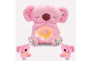 Niaetuto Koala Rilassante,Lontra Che Respira,Peluche Che Respira Con 5 Musica,Suoni,Luci e Movimento Respiratorio,Peluche Koala Calmante per Bambini Compagno Di Sonno,Ideale Regalo Neonato