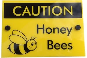 DSD SUPPLIES LTD. Beekeeping Warning Sign Caution Honey Bees, Hive Protection Equipment, Gift for Honey Farming
