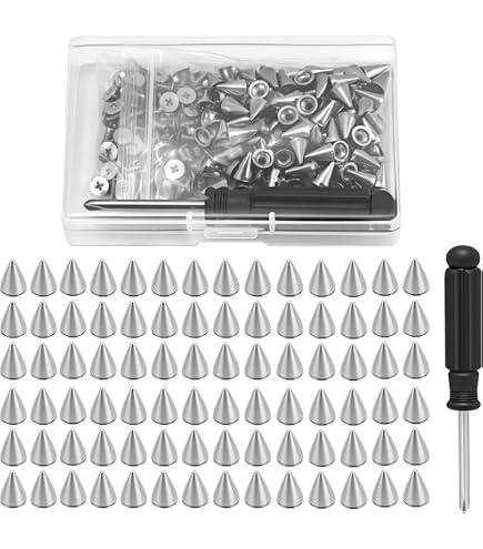 600 Rivets Punk Dome 4 Griffes (8/10/12mm) Argentés - Kit Bricolage Cuir, Sacs, Vêtements