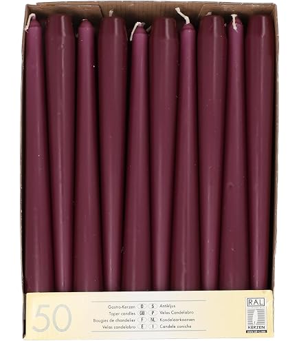 Papstar 10488 - 4 Candele A Colonna Lilla, 50 Mm X 80 Mm, Paraffina - 3