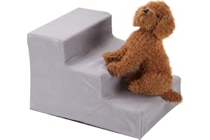 BALLSHOP 3 Steps Pet Stairs Portable Dog with Soft Padded Covered Non Slip for Large Medium Size Dog Cat Older Pet, Easy Climb Stairs Ladder Assistance