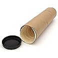 Equal Earth Rolling Panama Hat Travel Tube Cardboard Safe Carry Luggage Secure with Lids Brown