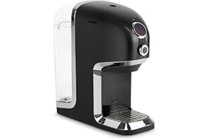 Machine à thé BRU pour thé en vrac & herbes & sachets de thé, SANS capsules, distributeur d'eau chaude & machine à thé, système de nettoyage automatique (Noir/Chrome)