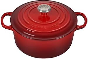 Le Creuset Cocotte Signature en Fonte Émaillée avec Couvercle, 22 cm, Ronde, 3,3 L, 3,932 kg, Cerise, 21177220602430