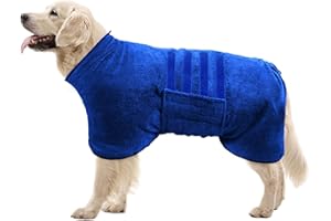 Pejoye Hundebademantel aus Mikrofaser, Pfotentuch – Saugfähiger Hunde Bademantel, Hunde Handtuch mit Hund Bademantel Mantel Haustier Bademantel mit Magischem Klebeband