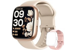 LODIMEKE Smart Watch for Women Men Android & iPhone [2 Bands, 44mm case], Alexa Built-in, 1.83'' Smartwatch Make/Answer Call, HR SpO2 Sleep Stress Monitor Fitness Tracker, IP68 Waterproof Step Counter Watch