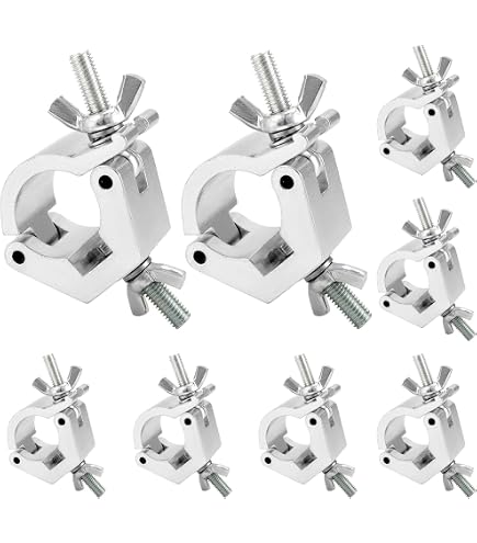 Pinces Truss Clamp Lot De 2 - Pour éclairage Scène DJ, Diamètre 25-30mm, Capacité 50kg/pièce, Aluminium