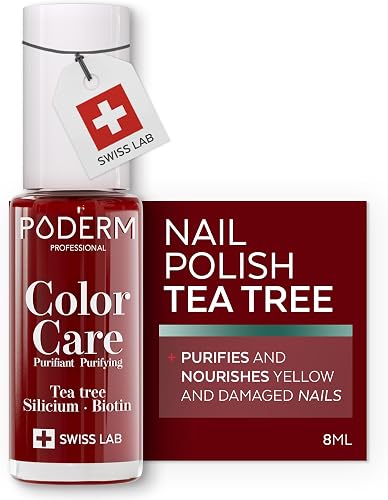 Mejores consejos para maquillarse para una cita romántica PODERM Esmalte de Uñas con Tea Tree - Rojo Allure | 8 ML - Swiss Lab | Purifica, Aclara y Nutre Uñas Amarillas y Dañadas | En