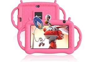 Semeakoko Kids Tablet Android 12 Toddler Tablet for Kids Learning Tablet 2+32GB, Dual Camera, WiFi, Bluetooth, Parental Control, Kid-Proof Case, YouTube Google Play Store (Pink)