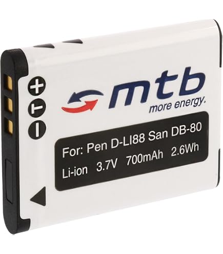 Batteria TECHTEK 700mAh Compatibile Con Sanyo Xacti DMX-C1/C4/C5/C6/CA6/CA8/CA9 E Molti Altri (3.7V Li-ion)