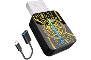 HEYINCAR+ Adaptateur Carplay sans Fil pour iPhone/Andorid, Mise à Niveau 2025, clé USB CarPlay, Facile à Brancher et à Jouer, Compatible avec Les Voitures à partir de 2016 et iPhone iOS 10+ (Orange)