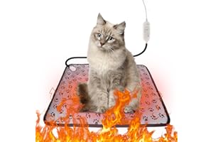 Echden Coussin Chauffant pour Animaux de Compagnie pour Chats et Chiens,Coussin Auto Chauffant Chat Tapis,3 Réglages de Température, Anti-Mordant, 100% Imperméable, à Extinction Automatique,50 * 70cm