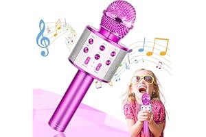 Hapikids Karaoke Machine, Girls Birthday Presents 4 5 6 7 8 9 Year Old Girl Gifts for 3-10 Year Olds Girl Toys Age 3-12 Teenage Girls Gifts Microphones Toys Xmax Purple