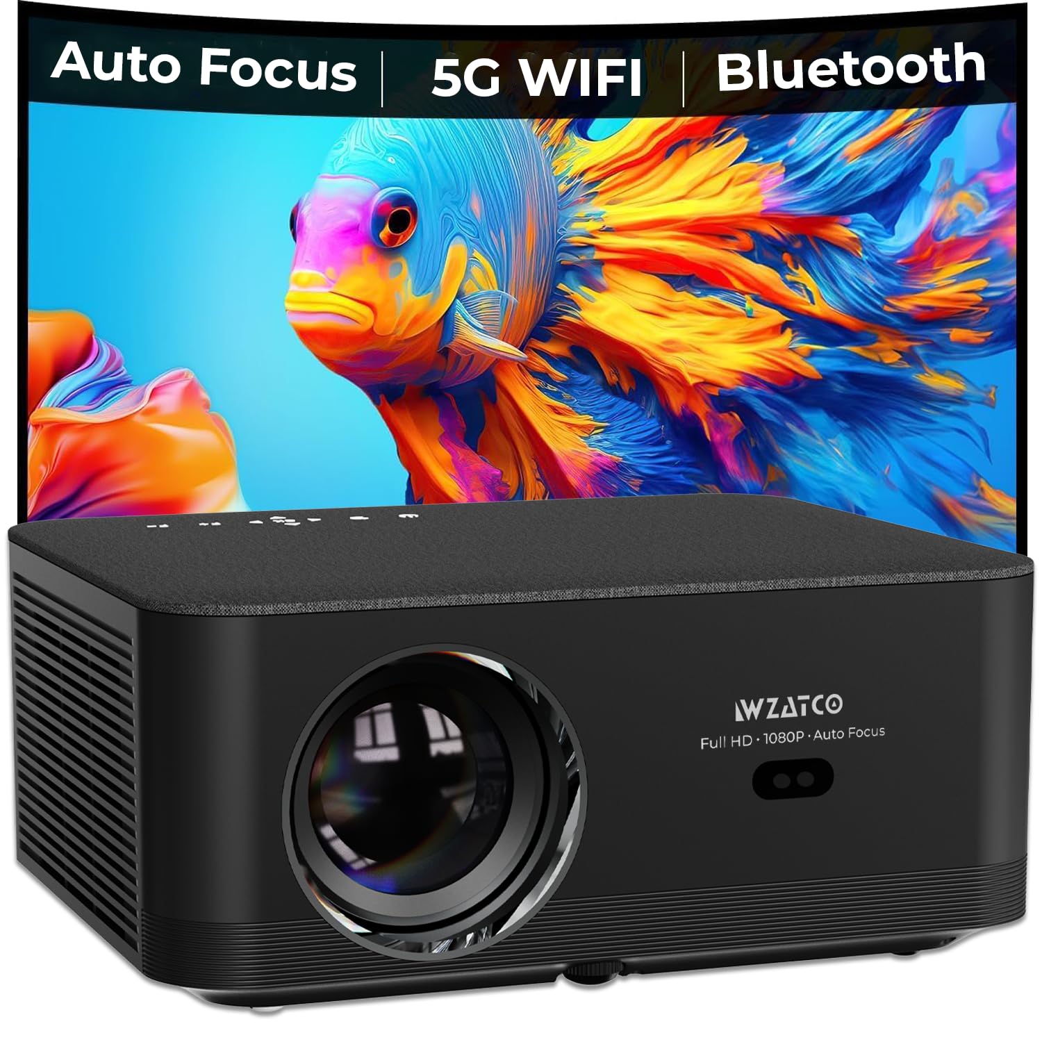 WZATCO Neo, Fully Automatic, Full HD Native 1080P, 4K HDR Android Projector for Home, 8200 L, (Auto Focus + Auto Keystone), H