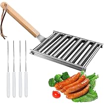 Holzsammlung Griglia a Rulli per Salsicce, Rullo per Hot Dog a 5 ...