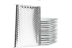 NaXew Padded Envelopes A5, with Easy Peel & Seal Poly Bubble Mailer Bags Postal Wrap Envelope Cushioned Protective Packaging 152 x 229 (Silver A5, 10pcs)