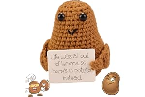 SUCETOY 3 inch Large Positive Gift for Women Positive Decorations Toy Creative Knitted Crochet Encourage Incentive Inspire Potato Interesting Potato Doll for Party Decorations Birthday Gift Encouragement