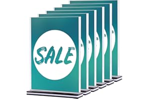 SRVNPIOY A5 Soportes de Acrílico para Menú (6 Unidades), Metacrilato A5 Menú Soporte, Soporte de Sobremesa A5 Expositor Presentación a Dos Caras, Titular de Menú Póster para Hotel Tienda