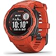 Garmin Instinct SOLAR (45 mm), Rugged GPS Smartwatch, Built-in Sports Apps and Health Monitoring, Solar Charging and Ultratough Design Features, Flame Red